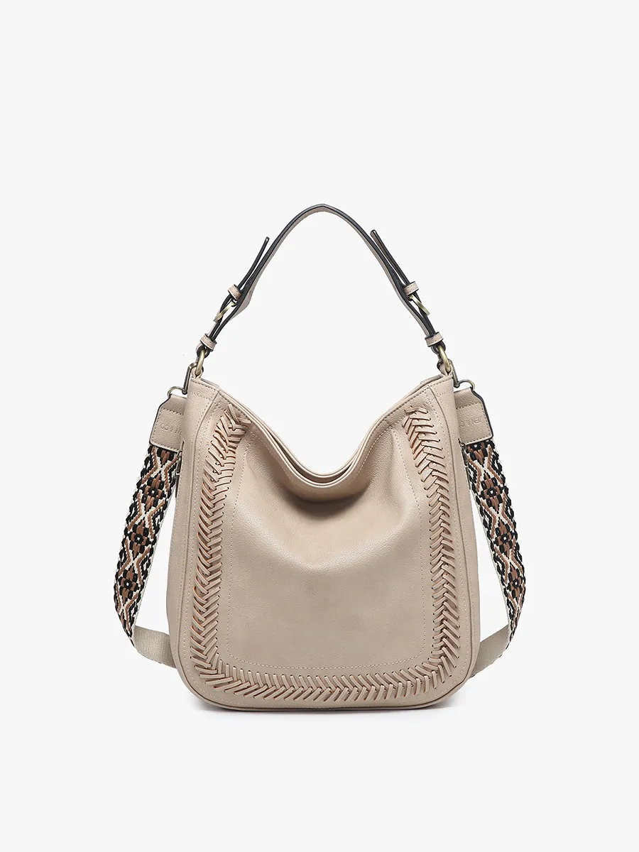 Aris Small Whipstitch Hobo w/ Guitar Strap