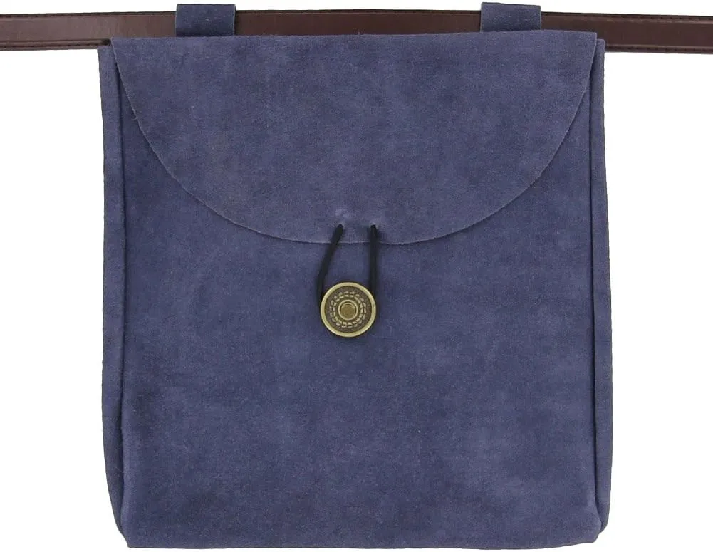 Armory Replicas™ Handmade Brown & Purple Leather Belt Pouches, Large Suede Bags with Wessex Grandeur & Touch of Royalty