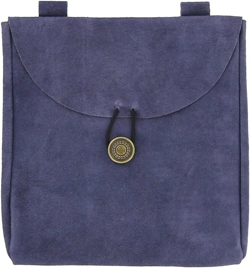 Armory Replicas™ Handmade Brown & Purple Leather Belt Pouches, Large Suede Bags with Wessex Grandeur & Touch of Royalty