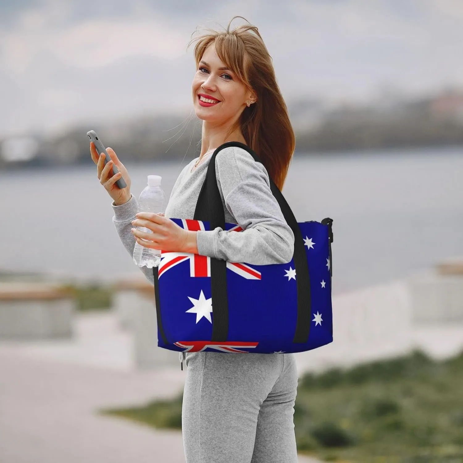 Australian Flag Small Duffel Bag Foldable Travel Bag Weekender Bag Overnight Gym Hospital Bags For Women&Men