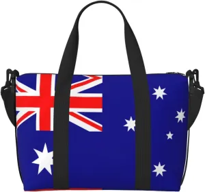 Australian Flag Small Duffel Bag Foldable Travel Bag Weekender Bag Overnight Gym Hospital Bags For Women&Men