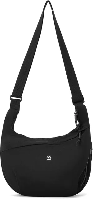Axcone Nylon Crescent Crossbody Bag for Women Lightweight Hobo Bag Adjustable Strap Casual Sling Bag