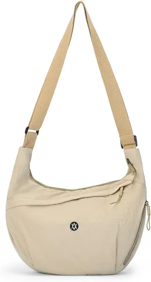 Axcone Nylon Crescent Crossbody Bag for Women Lightweight Hobo Bag Adjustable Strap Casual Sling Bag