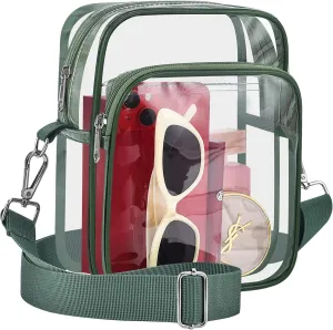 Bagenius Clear Bag for Stadium Events, Clear Purse with Removable Strap, Transparent Bag for Sports Concert and Festivals