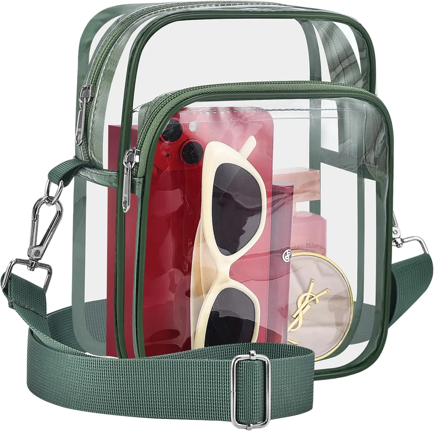 Bagenius Clear Bag for Stadium Events, Clear Purse with Removable Strap, Transparent Bag for Sports Concert and Festivals