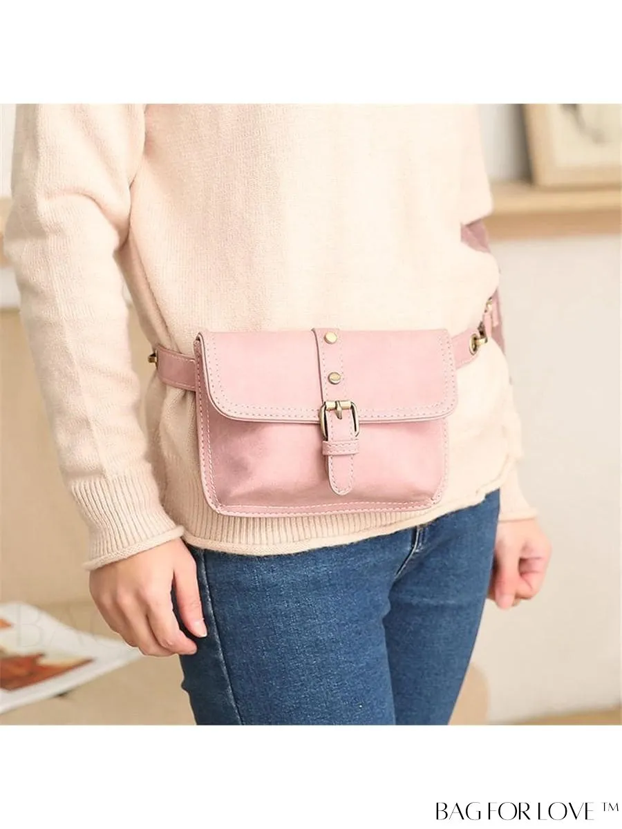 BagForLove - Compact Flap Bag with Buckle and Studded Accents