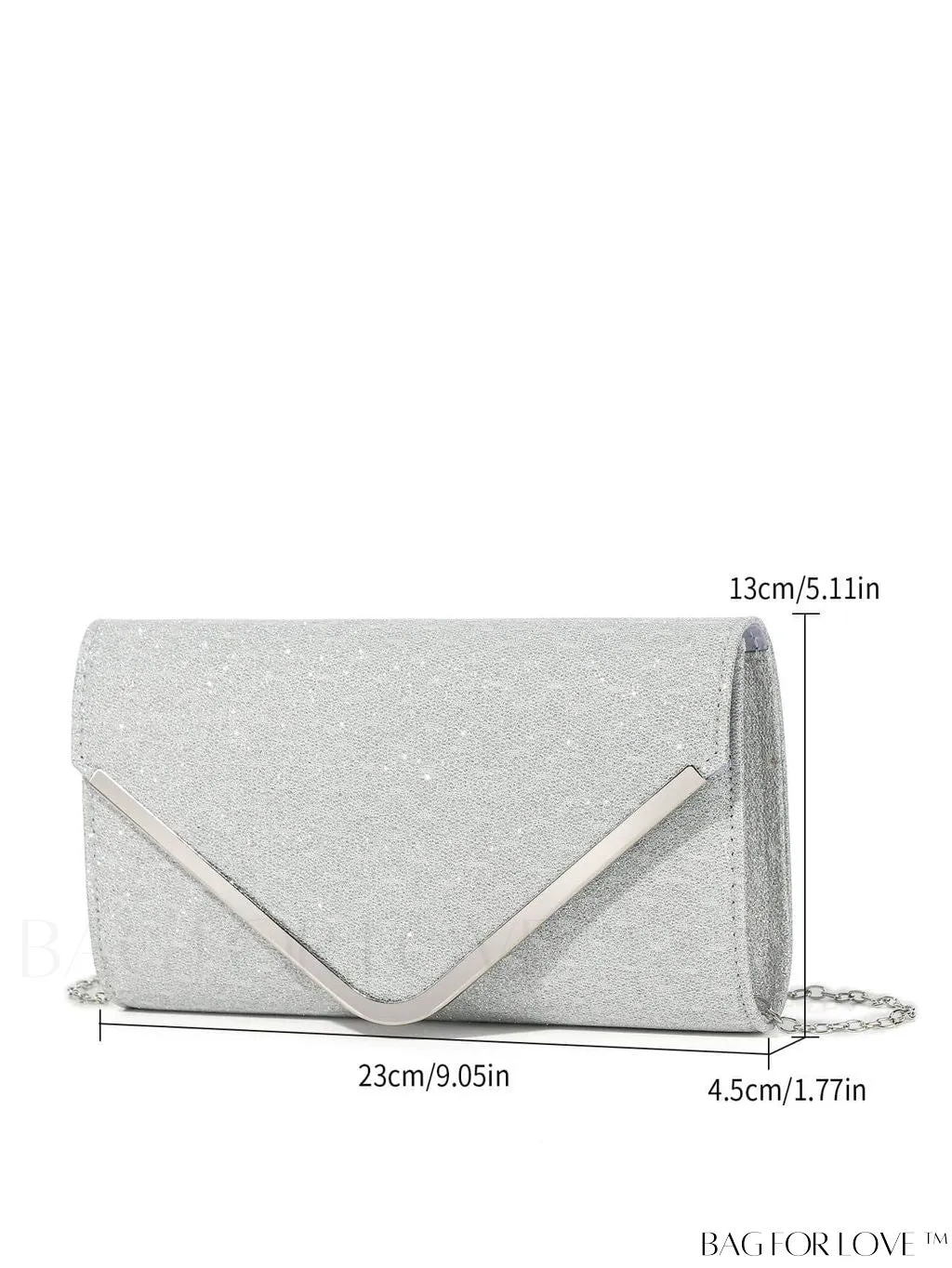 BagForLove - Party-ready Glitter Envelope Bag with Metal Accents - Compact and Chic