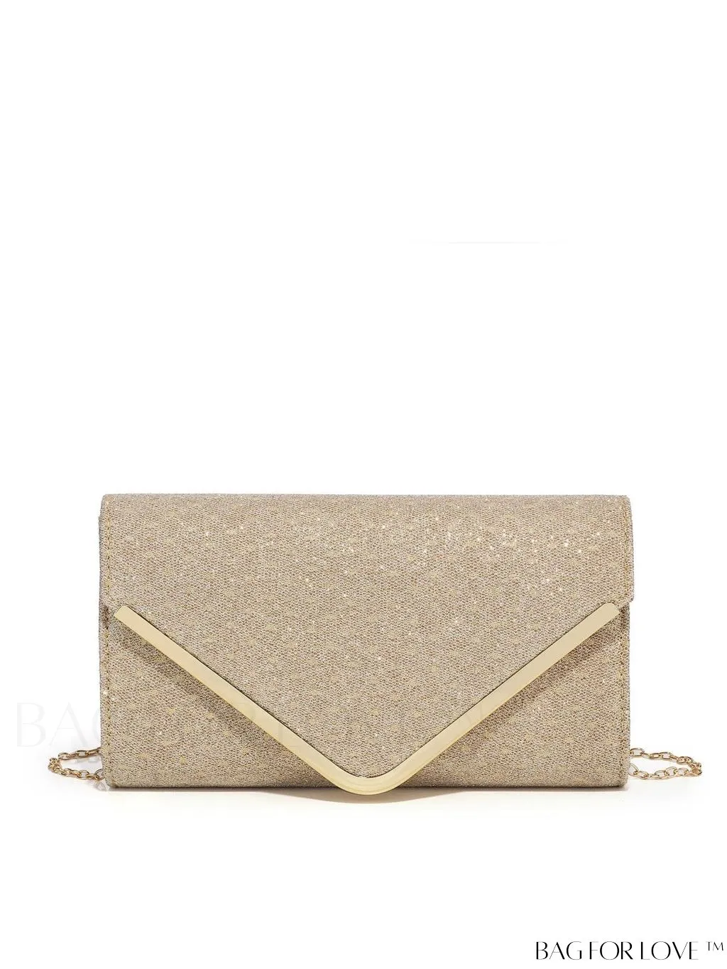 BagForLove - Party-ready Glitter Envelope Bag with Metal Accents - Compact and Chic