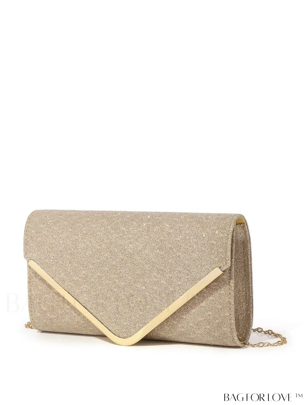 BagForLove - Party-ready Glitter Envelope Bag with Metal Accents - Compact and Chic
