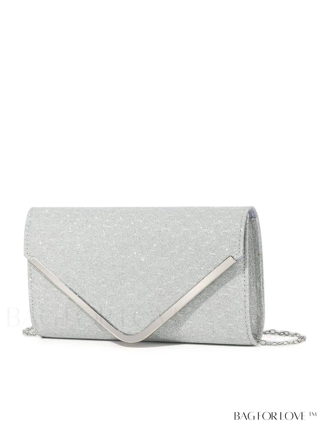 BagForLove - Party-ready Glitter Envelope Bag with Metal Accents - Compact and Chic