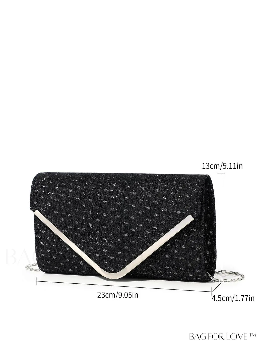 BagForLove - Party-ready Glitter Envelope Bag with Metal Accents - Compact and Chic