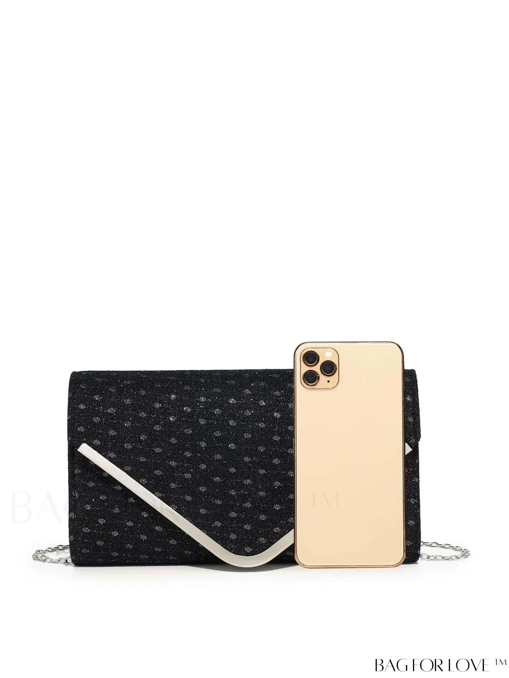 BagForLove - Party-ready Glitter Envelope Bag with Metal Accents - Compact and Chic