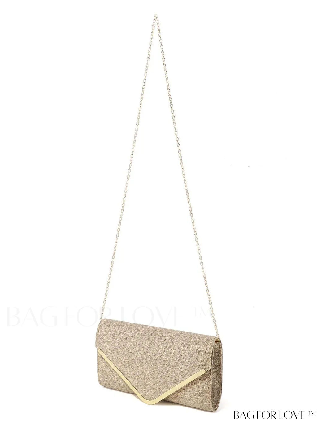 BagForLove - Party-ready Glitter Envelope Bag with Metal Accents - Compact and Chic