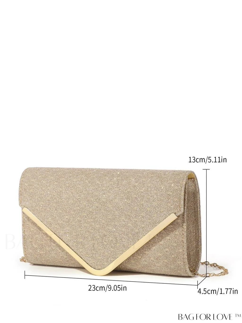 BagForLove - Party-ready Glitter Envelope Bag with Metal Accents - Compact and Chic