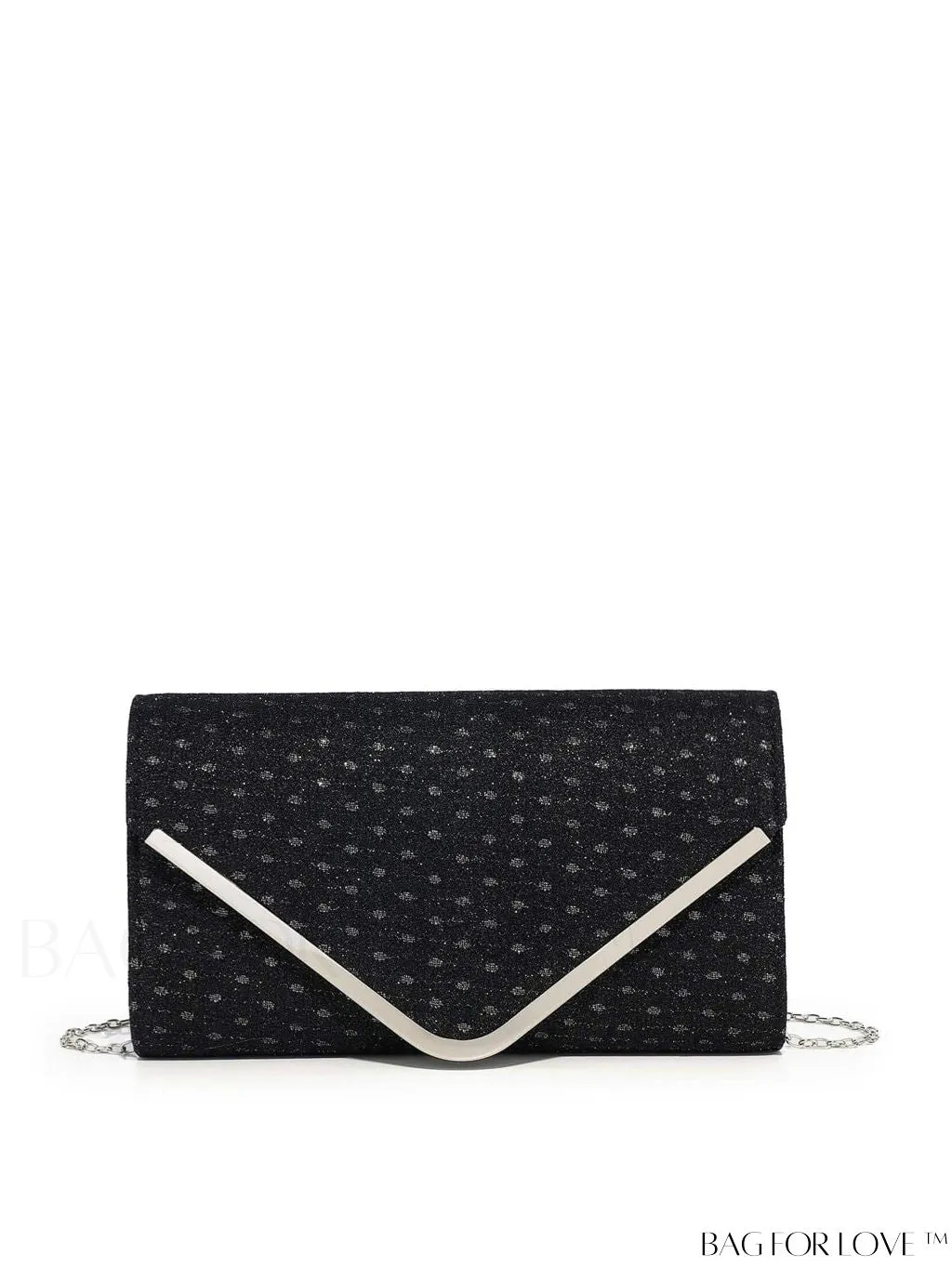 BagForLove - Party-ready Glitter Envelope Bag with Metal Accents - Compact and Chic