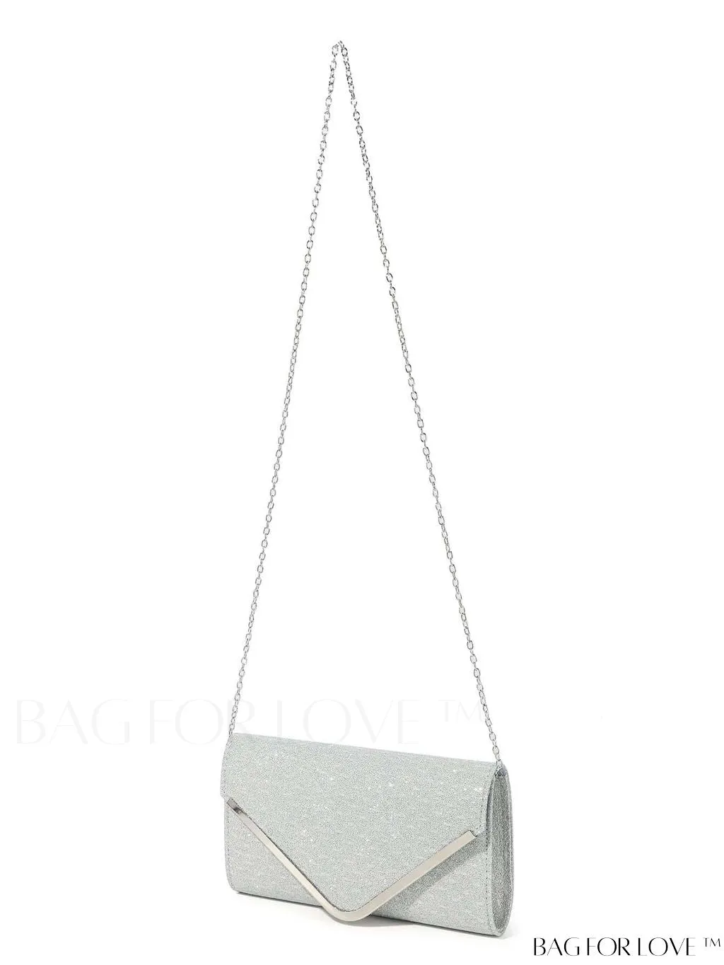 BagForLove - Party-ready Glitter Envelope Bag with Metal Accents - Compact and Chic