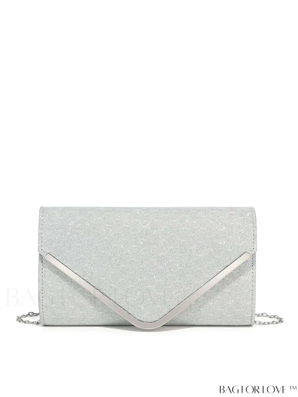 BagForLove - Party-ready Glitter Envelope Bag with Metal Accents - Compact and Chic