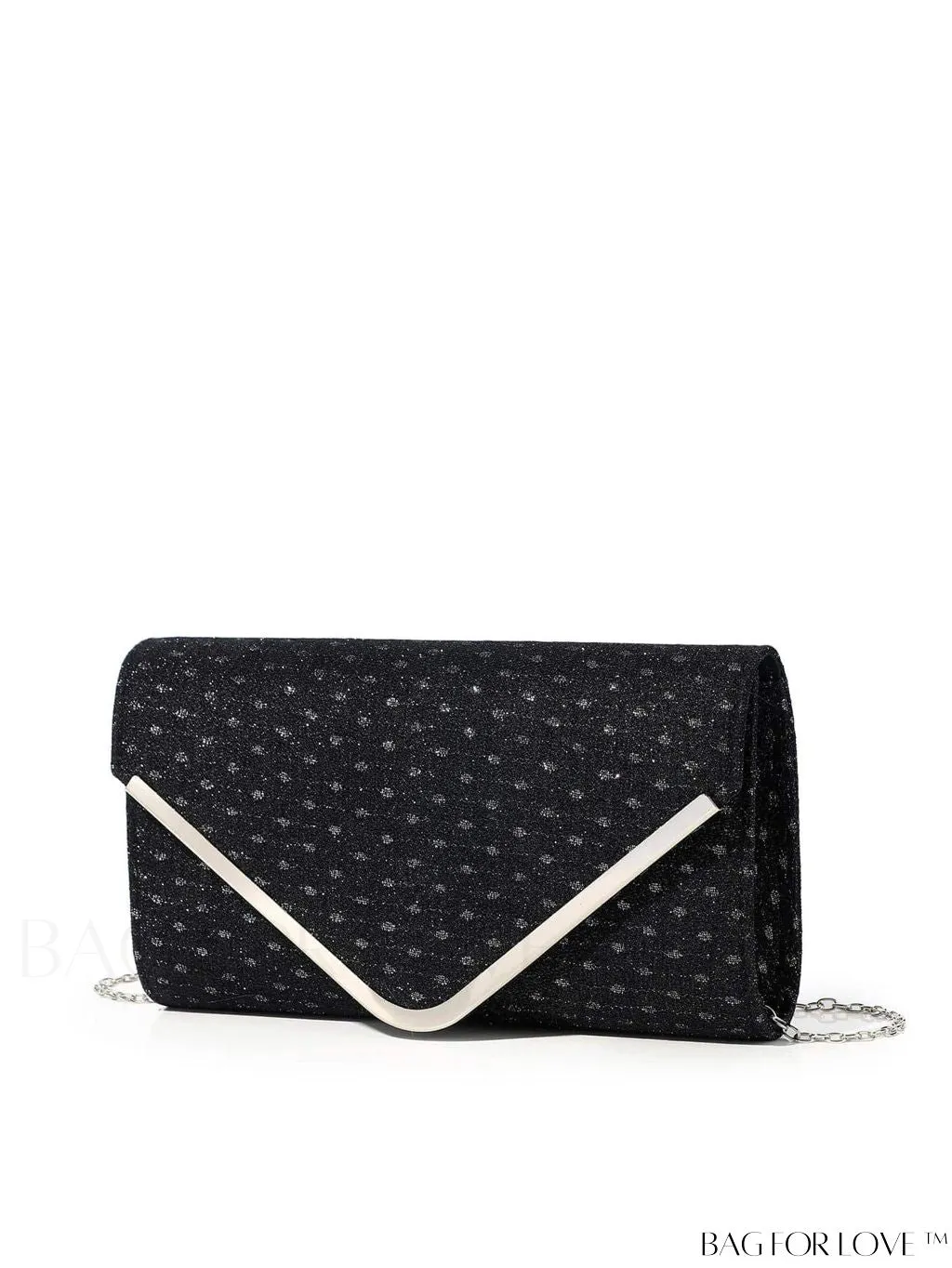 BagForLove - Party-ready Glitter Envelope Bag with Metal Accents - Compact and Chic