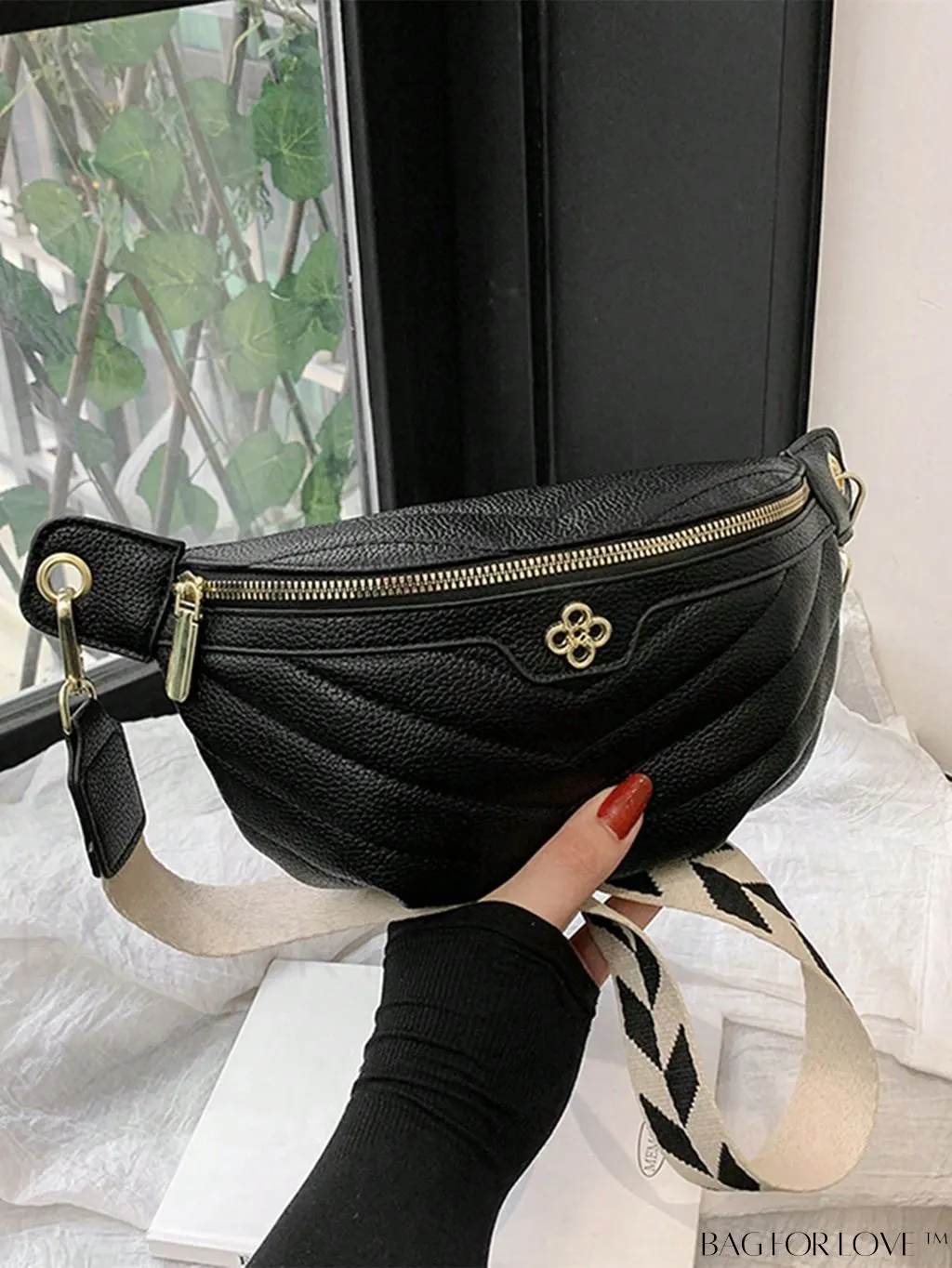 BagForLove - Premium PU Fanny Pack with Metallic Accents and Sturdy Zipper