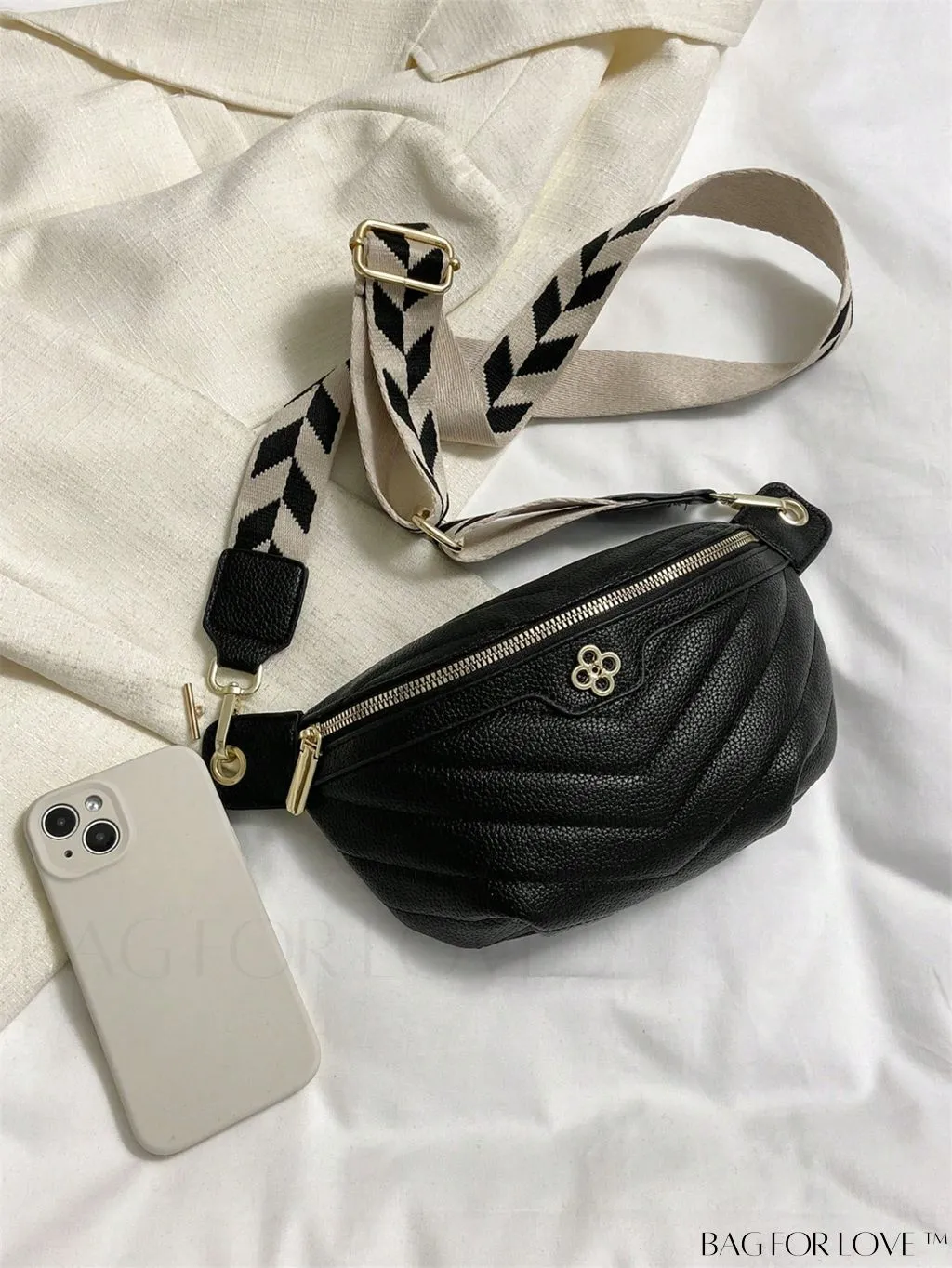BagForLove - Premium PU Fanny Pack with Metallic Accents and Sturdy Zipper