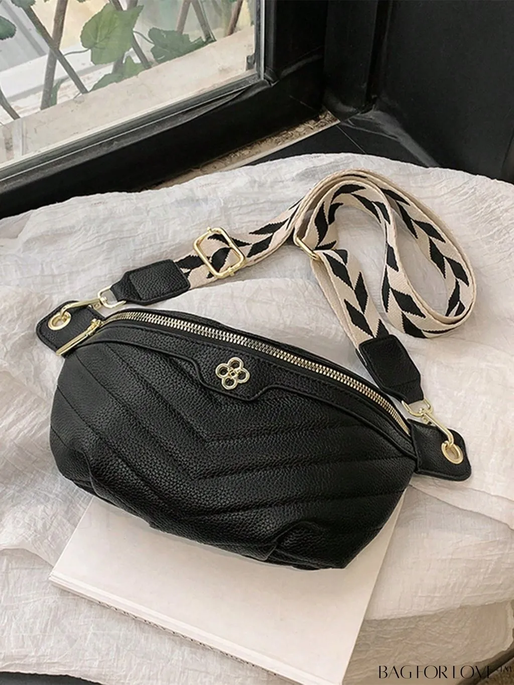 BagForLove - Premium PU Fanny Pack with Metallic Accents and Sturdy Zipper