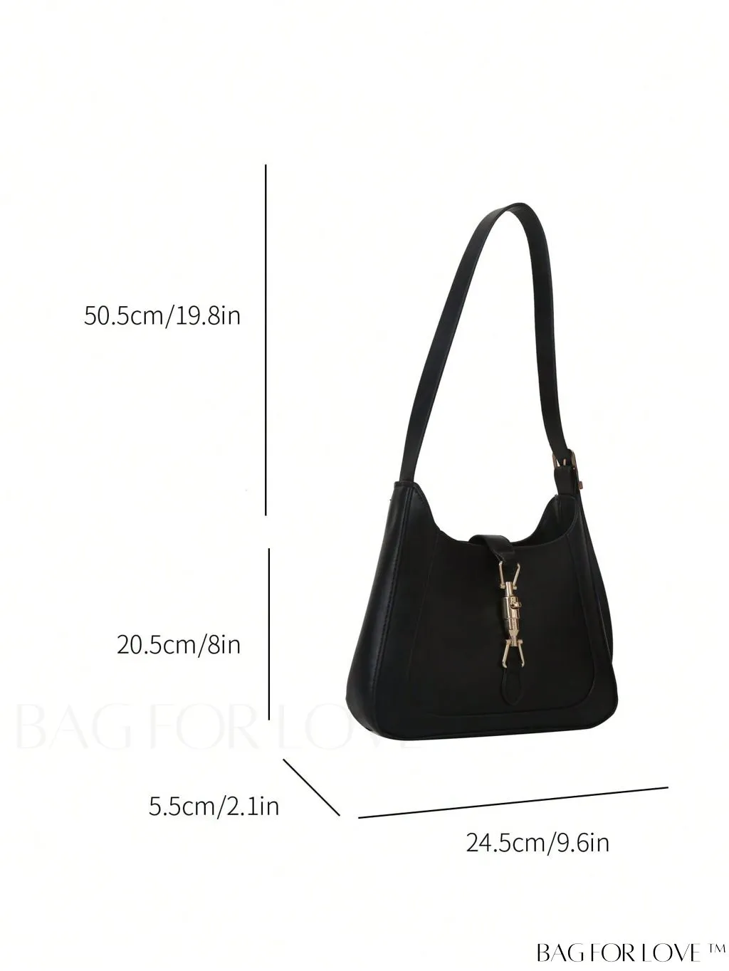 BagForLove - Stylish Adjustable Strap Hobo Bag with Chic Metal Accents