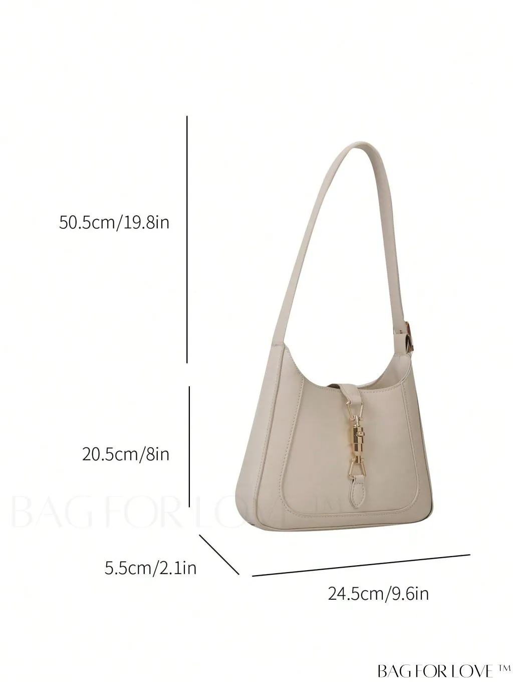 BagForLove - Stylish Adjustable Strap Hobo Bag with Chic Metal Accents