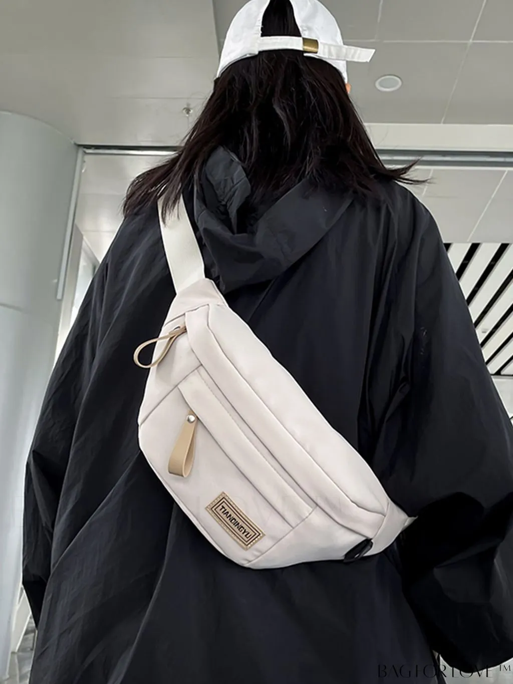 BagForLove - Stylish Unisex Waist Bag with Letter Patchwork Accents