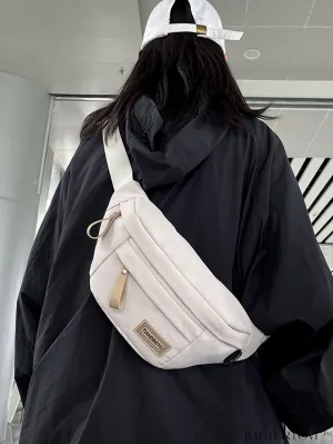 BagForLove - Stylish Unisex Waist Bag with Letter Patchwork Accents