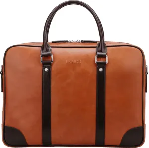 Banuce Full Grains Leather Briefcase for Men 14 Inch Laptop Bag Business Work Bags Attache Case Brown