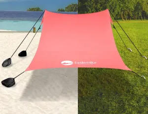 Beach Canopy Windproof Design, Sun Shelter UPF50  Portable Family Tent with 6 Sandbags Anchors 8x8 FT 2 Pole Pop Up Outdoor Shelter for Beach, Camping, Fishing, Backyard