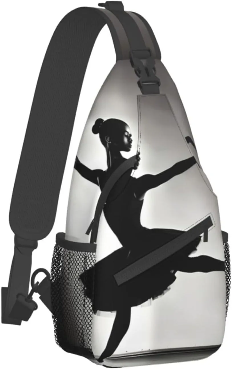 Beach Sunrise And Backlit Palm Tree Crossbody Bag Chest Shoulder Bag Small Casual Backpack Suitable For Women Men Hiking