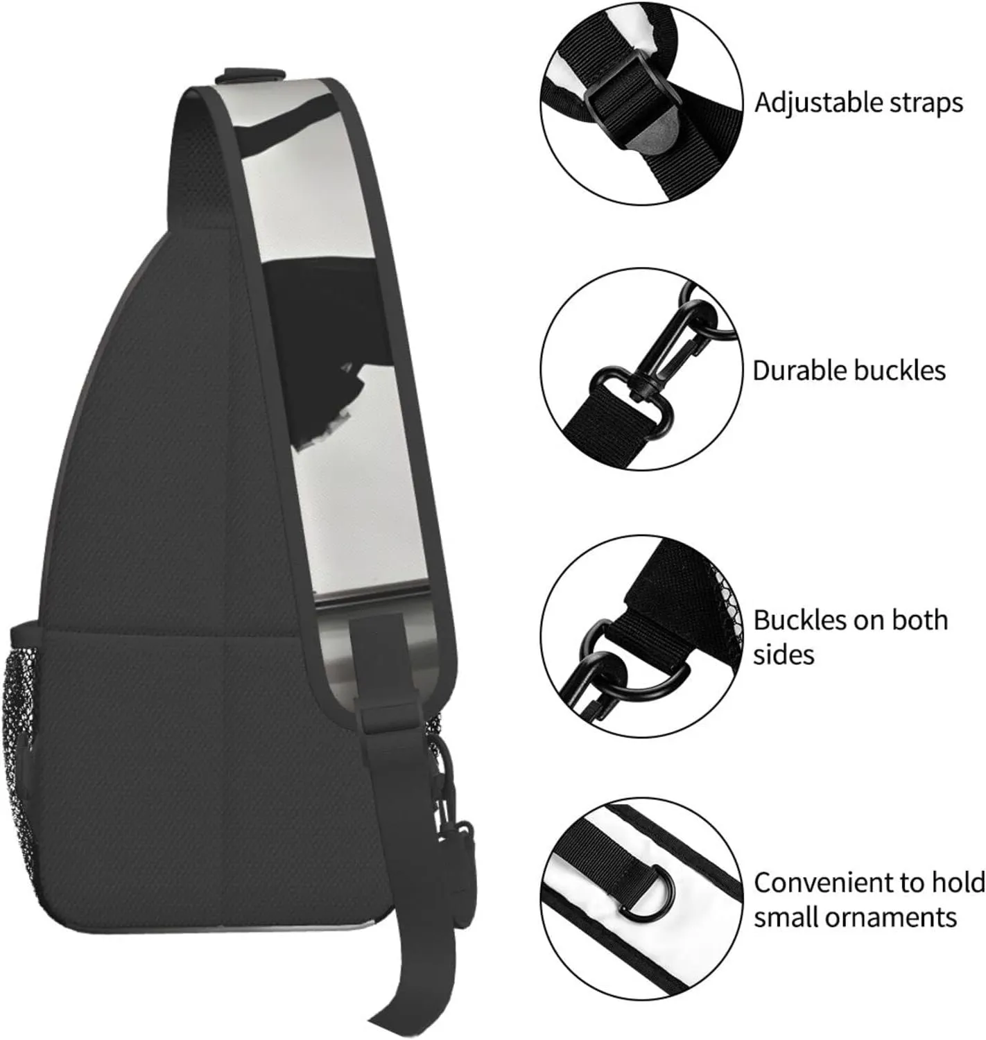 Beach Sunrise And Backlit Palm Tree Crossbody Bag Chest Shoulder Bag Small Casual Backpack Suitable For Women Men Hiking