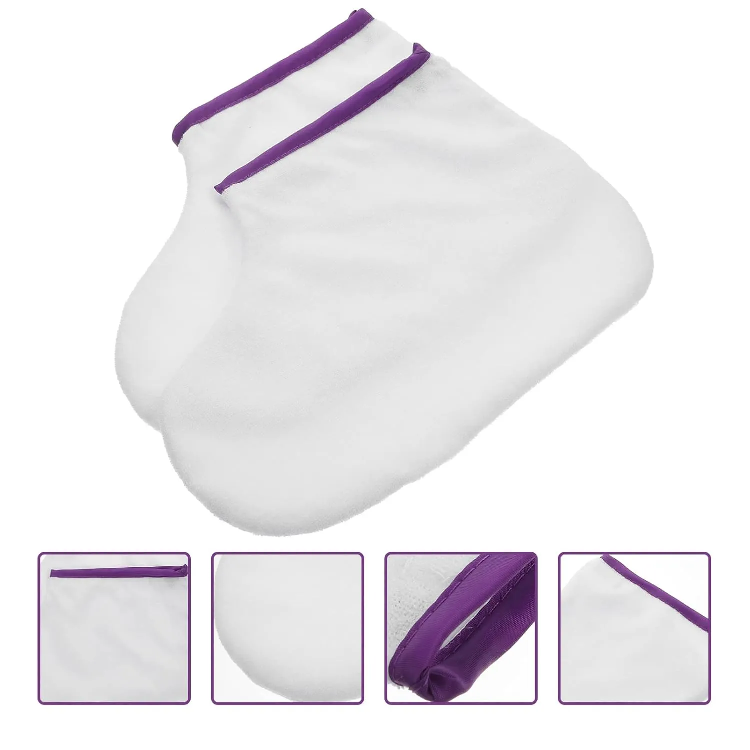 Beaupretty 1pair Waxed Feet Booties Paraffin Wax Warming Foot Cover Footmuff Moisturizing Feet Socks Foot Spa Liners Holsters Spa Feet Cover Piguet Fluff White Dedicated