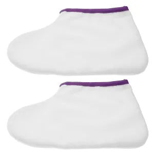 Beaupretty 1pair Waxed Feet Booties Paraffin Wax Warming Foot Cover Footmuff Moisturizing Feet Socks Foot Spa Liners Holsters Spa Feet Cover Piguet Fluff White Dedicated