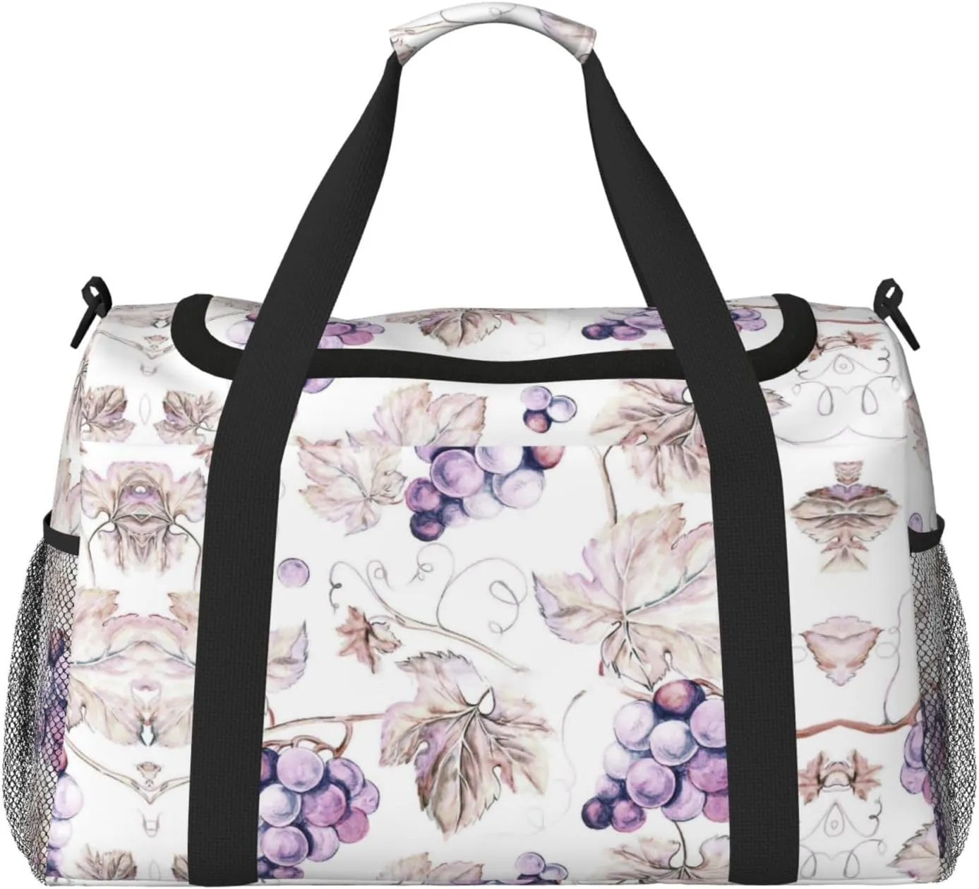 Beautiful grape leaves print Personal Item Bag Carry on Bag Underseat Travel Duffel Bags Gym Carry On Sports Bags