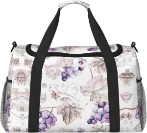 Beautiful grape leaves print Personal Item Bag Carry on Bag Underseat Travel Duffel Bags Gym Carry On Sports Bags