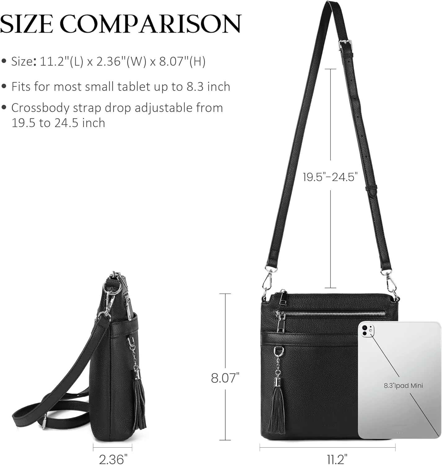 befen Genuine Leather Crossbody Purses for Women, Womens Medium Cross Body Bags Handbag Shoulder Purse with Adjustable Straps