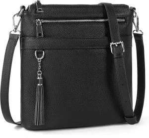 befen Genuine Leather Crossbody Purses for Women, Womens Medium Cross Body Bags Handbag Shoulder Purse with Adjustable Straps