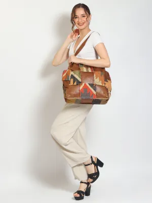 BEHOOVE - KILIM & LEATHER PATCHWORK HAND BAG