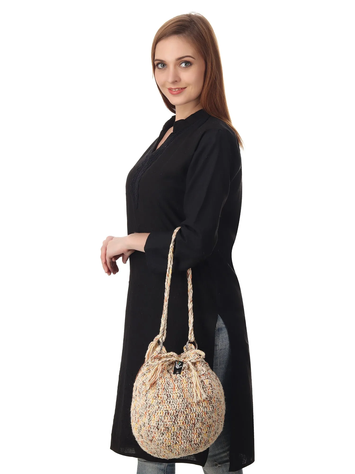 Beige Multi Tassel Potli