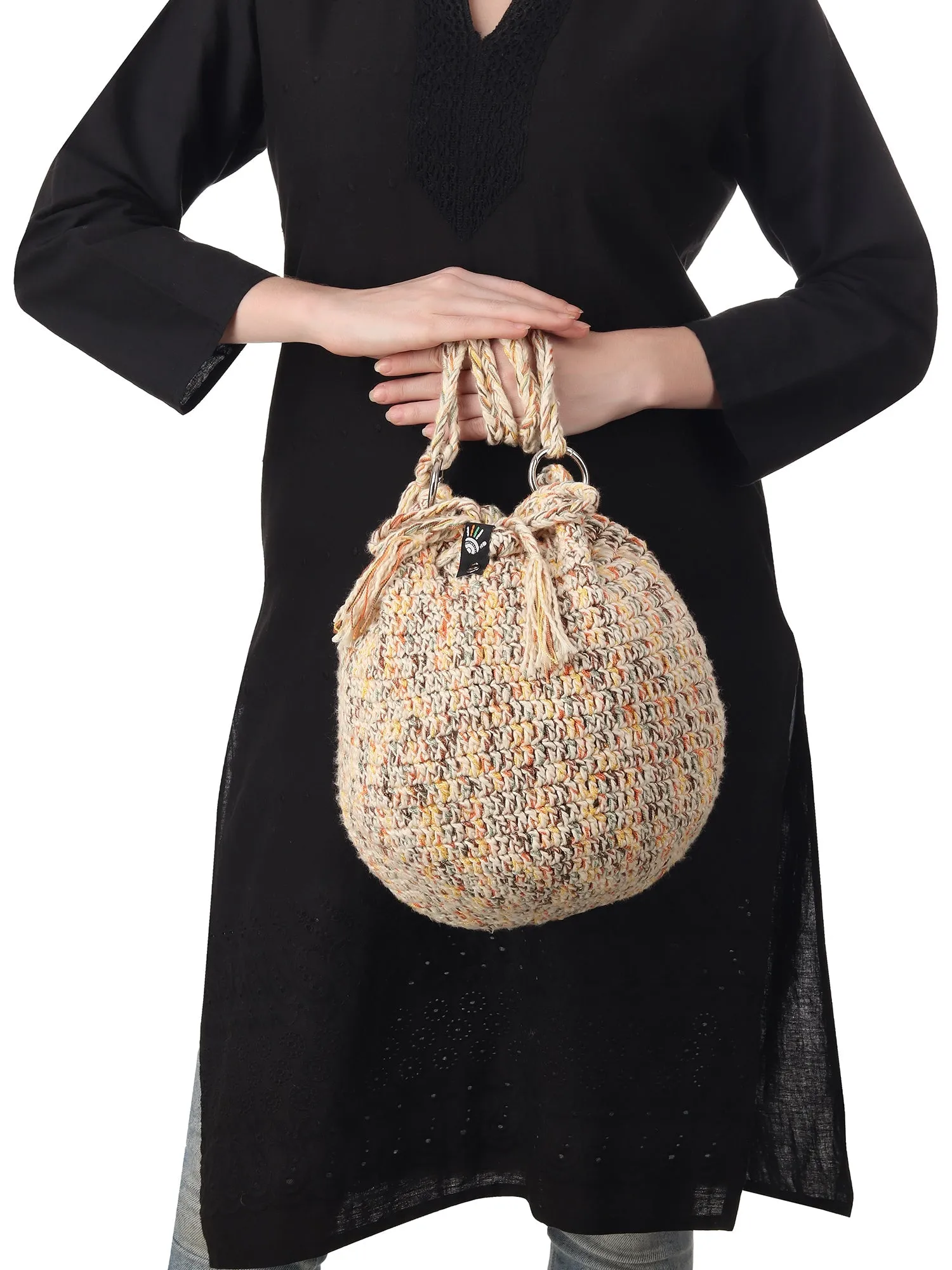 Beige Multi Tassel Potli