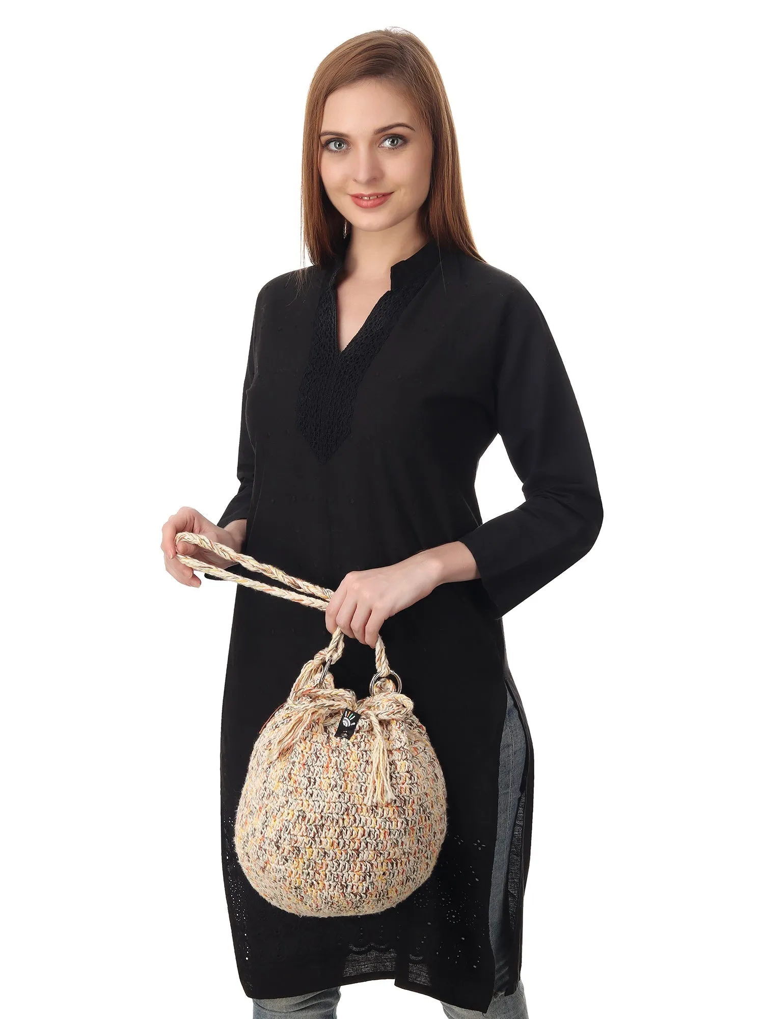 Beige Multi Tassel Potli