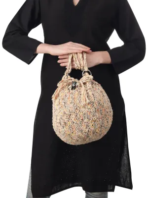 Beige Multi Tassel Potli