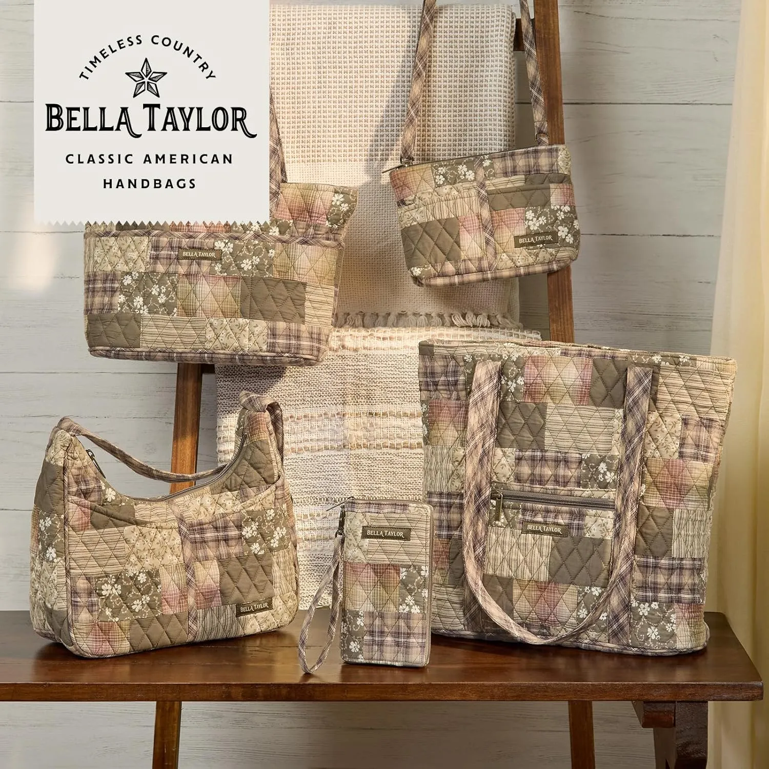 Bella Taylor Large Tote | Lightweight Quilted Fabric Tote Bags for Women