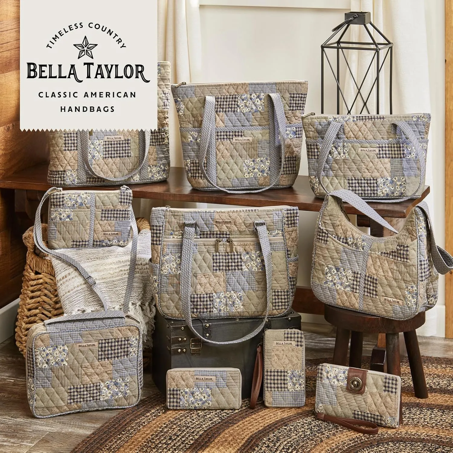 Bella Taylor Small Tote | Lightweight Quilted Fabric Purses for Women