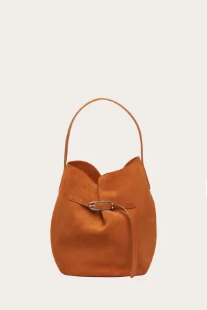 Belted Bucket Bag Large Cinnamon Suede