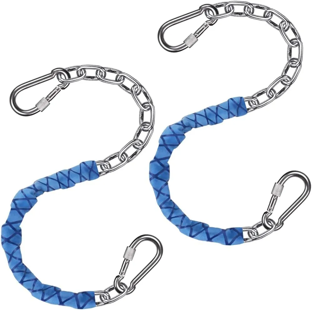 BeneLabel 2Pcs 65" Stainless Steel Swing Chains with 4 Quick Connection Buckles, Heavy Duty Hanging Kit for Indoor Outdoor Playground Swing Set, Hammock Chairs, Sandbags and More, 1000 lb Capacity