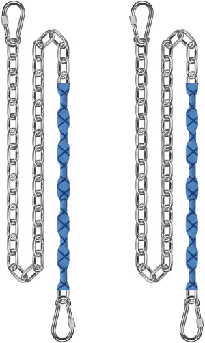 BeneLabel 2Pcs 65" Stainless Steel Swing Chains with 4 Quick Connection Buckles, Heavy Duty Hanging Kit for Indoor Outdoor Playground Swing Set, Hammock Chairs, Sandbags and More, 1000 lb Capacity
