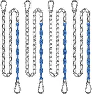BeneLabel 4-Pack 65" Stainless Steel Swing Chains with Handle Grip Sleeve and Quick Connect Buckles, Heavy Duty Hanging Kit for Hammock Chairs, Porch Swings, Punching Bags, and More, 1000 lbs Capacity